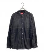 DIESELディーゼル）の古着「D-SIMPLY-FSHバンドカラーシャツ」｜ブラック