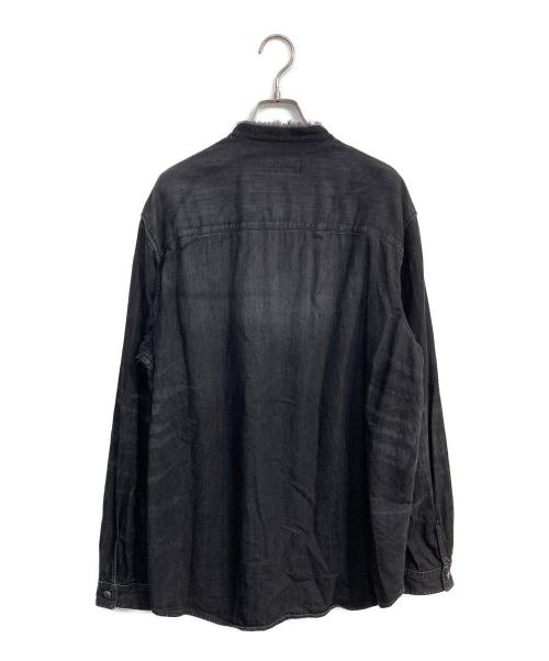 DIESEL（ディーゼル）DIESEL (ディーゼル) D-SIMPLY-FSHバンドカラーシャツ ブラック サイズ:Lの古着・服飾アイテム