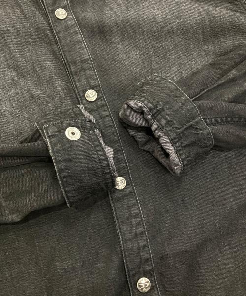 DIESEL（ディーゼル）DIESEL (ディーゼル) D-SIMPLY-FSHバンドカラーシャツ ブラック サイズ:Lの古着・服飾アイテム