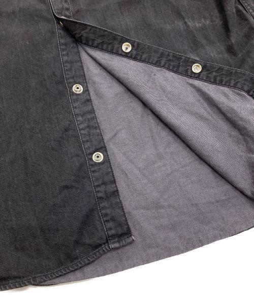 DIESEL（ディーゼル）DIESEL (ディーゼル) D-SIMPLY-FSHバンドカラーシャツ ブラック サイズ:Lの古着・服飾アイテム