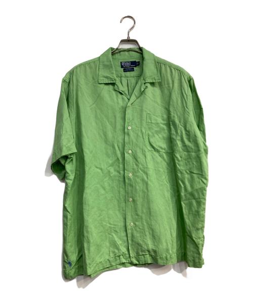 POLO RALPH LAUREN（ポロ・ラルフローレン）POLO RALPH LAUREN (ポロ・ラルフローレン) シルクリネンブレンドオープンカラーシャツ グリーン サイズ:Lの古着・服飾アイテム