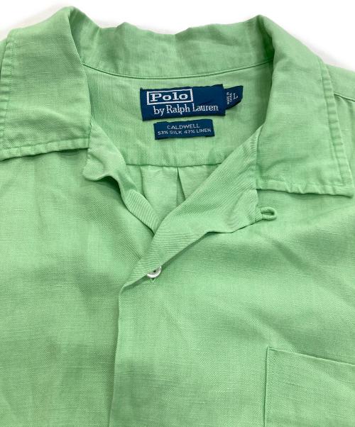 POLO RALPH LAUREN（ポロ・ラルフローレン）POLO RALPH LAUREN (ポロ・ラルフローレン) シルクリネンブレンドオープンカラーシャツ グリーン サイズ:Lの古着・服飾アイテム