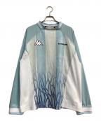 Acne studios×KAPPAアクネ ストゥディオズ×カッパ）の古着「Soccer Uniform Style Logo Mesh Vertical Striped Long Sleeve Tee」｜ブルー