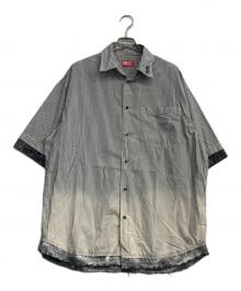DIESEL（ディーゼル）の古着「S-TRAXストライプシャツ」｜ホワイト×ブラック