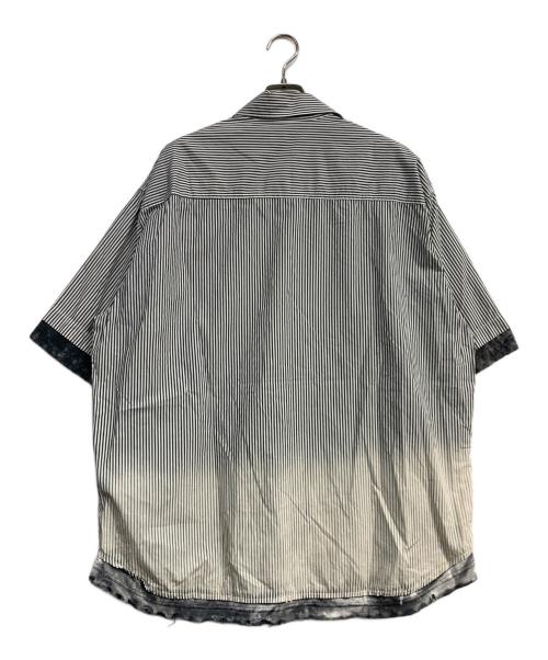 DIESEL（ディーゼル）DIESEL (ディーゼル) S-TRAXストライプシャツ ホワイト×ブラック サイズ:44の古着・服飾アイテム