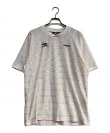 SUPREME×UMBRO（シュプリーム×アンブロ）の古着「Stripe Soccer Jersey」｜ホワイト×ピンク