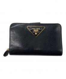 PRADA（プラダ）の古着「2つ折り財布」｜ブラック