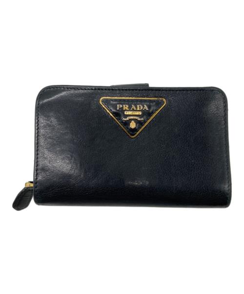 PRADA（プラダ）PRADA (プラダ) 2つ折り財布 ブラックの古着・服飾アイテム
