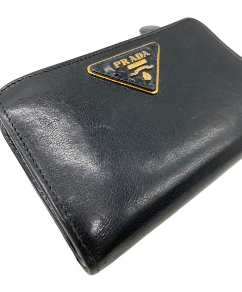 PRADA（プラダ）PRADA (プラダ) 2つ折り財布 ブラックの古着・服飾アイテム