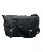 PRADAプラダ）の古着「ナイロンメッセンジャーバッグ」｜ブラック