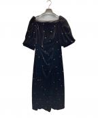 et.UNiVERエトユニベール）の古着「Sweetheart velour dress」｜ブラウン