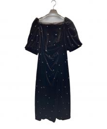 et.UNiVER（エトユニベール）の古着「Sweetheart velour dress」｜ブラウン