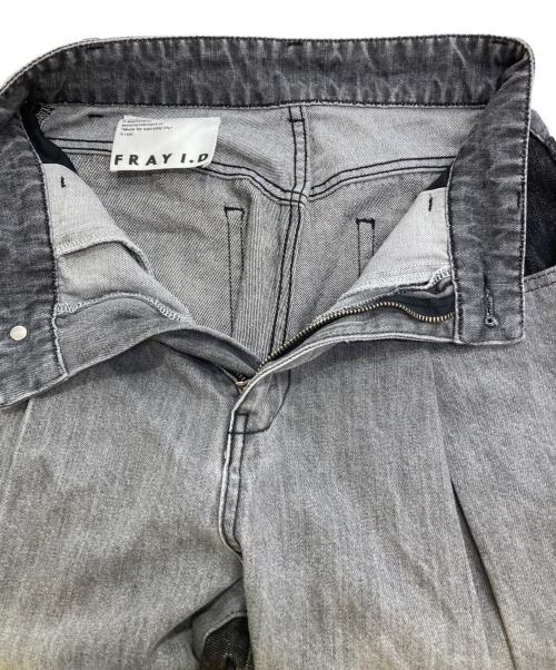 FRAY ID（フレイ アイディー）FRAY ID (フレイ アイディー) ボックスタックワイドデニムパンツ グレー サイズ:1の古着・服飾アイテム