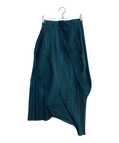 PLEATS PLEASE（プリーツプリーズ）PLEATS PLEASE (プリーツプリーズ) COSMIC RAYS プリーツスカート グリーン×ブラック サイズ:Freeの古着・服飾アイテム