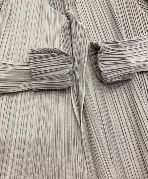PLEATS PLEASE（プリーツプリーズ）PLEATS PLEASE (プリーツプリーズ) BASICS プリーツカーディガン グレー サイズ:3の古着・服飾アイテム