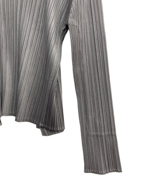 PLEATS PLEASE（プリーツプリーズ）PLEATS PLEASE (プリーツプリーズ) BASICS プリーツカーディガン グレー サイズ:3の古着・服飾アイテム
