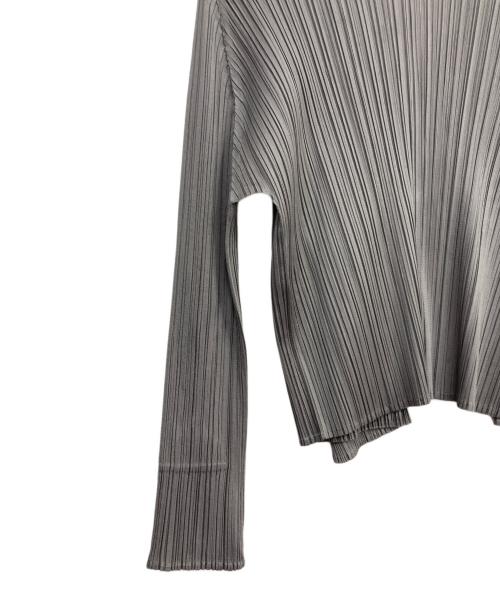 PLEATS PLEASE（プリーツプリーズ）PLEATS PLEASE (プリーツプリーズ) BASICS プリーツカーディガン グレー サイズ:3の古着・服飾アイテム