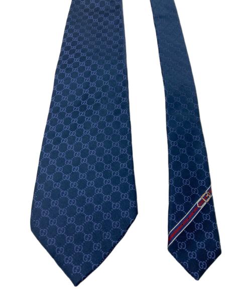 GUCCI（グッチ）GUCCI (グッチ) GG柄シルクネクタイ ネイビー サイズ:-の古着・服飾アイテム