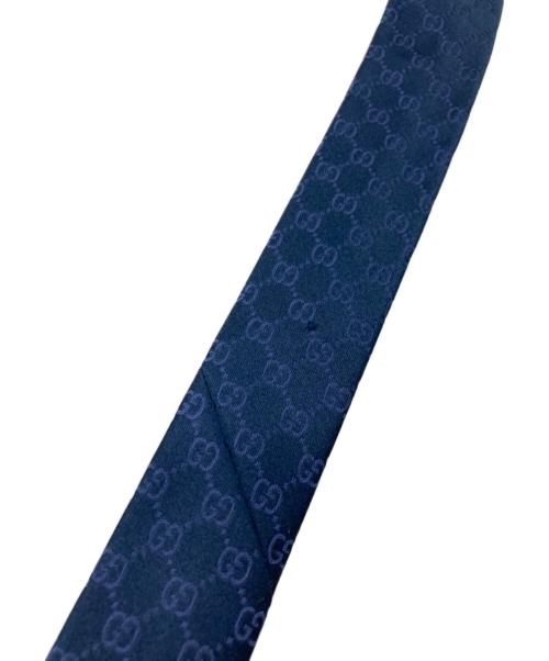 GUCCI（グッチ）GUCCI (グッチ) GG柄シルクネクタイ ネイビー サイズ:-の古着・服飾アイテム
