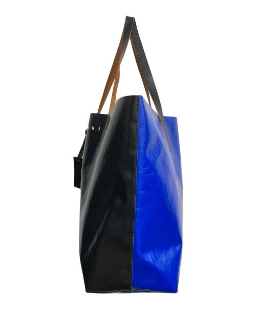 MARNI（マルニ）MARNI (マルニ) PVCバイカラー トートバッグ ブルー×ブラックの古着・服飾アイテム