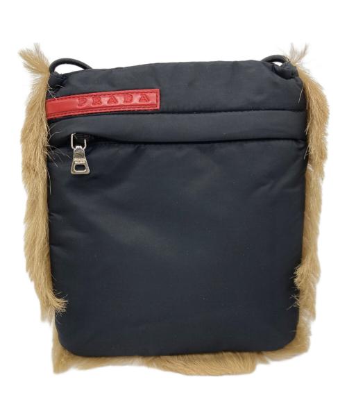 PRADA SPORTS（プラダスポーツ）PRADA SPORTS (プラダスポーツ) ファーショルダーバッグ ブラック×ベージュの古着・服飾アイテム