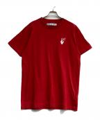 OFFWHITEオフホワイト）の古着「CUT HERE SLIM TEE」｜レッド