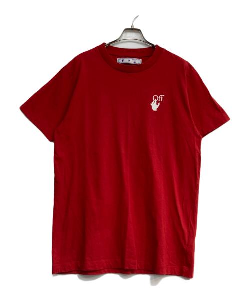 OFFWHITE（オフホワイト）OFFWHITE (オフホワイト) CUT HERE SLIM TEE レッド サイズ:Ⅼの古着・服飾アイテム