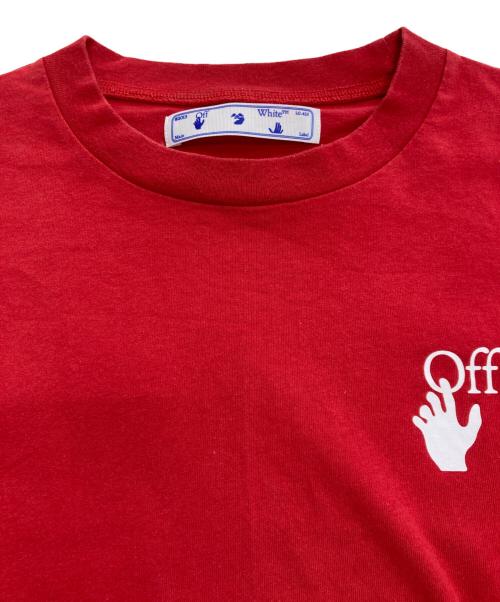 OFFWHITE（オフホワイト）OFFWHITE (オフホワイト) CUT HERE SLIM TEE レッド サイズ:Ⅼの古着・服飾アイテム