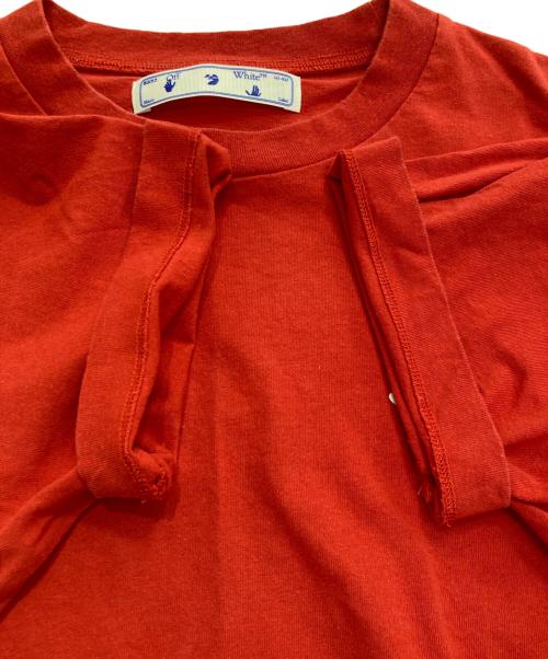 OFFWHITE（オフホワイト）OFFWHITE (オフホワイト) CUT HERE SLIM TEE レッド サイズ:Ⅼの古着・服飾アイテム