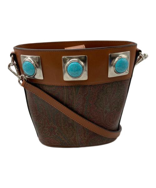 ETRO（エトロ）ETRO (エトロ) クラウンミーターコイズバケットバッグ ブラウンの古着・服飾アイテム