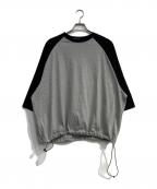 is-nessイズネス）の古着「BALLOON RAGLAN LONG SLEEVE T」｜ブラック×グレー