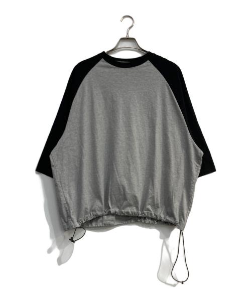 is-ness（イズネス）is-ness (イズネス) BALLOON RAGLAN LONG SLEEVE T ブラック×グレー サイズ:Ⅿの古着・服飾アイテム