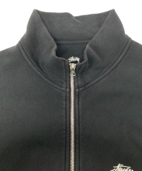 stussy（ステューシー）stussy (ステューシー) Stock Logo Mock Neckハーフジップスウェット ブラック サイズ:Ⅼの古着・服飾アイテム