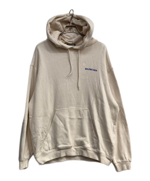 BALENCIAGA（バレンシアガ）BALENCIAGA (バレンシアガ) Medium Fit Hoodie アイボリー サイズ:Sの古着・服飾アイテム