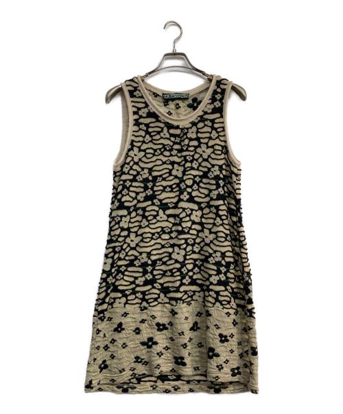 M.&KYOKO（エムアンドキョウコ）M.&KYOKO (エムアンドキョウコ) ノースリーブワンピース ベージュ×ネイビー サイズ:1の古着・服飾アイテム