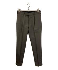 THE RERACS（ザ リラクス）の古着「WOOL/MOHAIR PLAIN PLEATED SLIM SLACKS」｜グレー