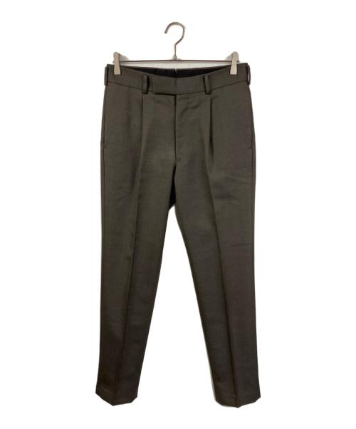 THE RERACS（ザ リラクス）THE RERACS (ザ リラクス) WOOL/MOHAIR PLAIN PLEATED SLIM SLACKS グレー サイズ:46の古着・服飾アイテム