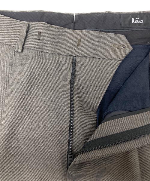 THE RERACS（ザ リラクス）THE RERACS (ザ リラクス) WOOL/MOHAIR PLAIN PLEATED SLIM SLACKS グレー サイズ:46の古着・服飾アイテム