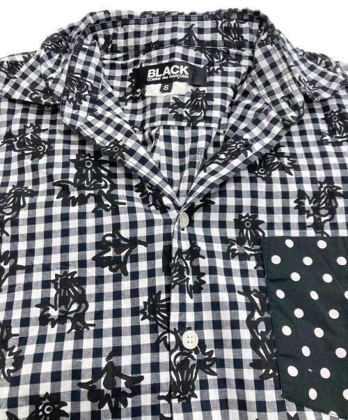 BLACK COMME des GARCONS（ブラックコムデギャルソン）BLACK COMME des GARCONS (ブラックコムデギャルソン) ギンガムチェック半袖シャツ ホワイト×ブラック サイズ:Sの古着・服飾アイテム