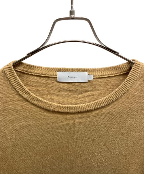Graphpaper（グラフペーパー）Graphpaper (グラフペーパー) Suvin L/S Crew Neck Knit ブラウン サイズ:Freeの古着・服飾アイテム