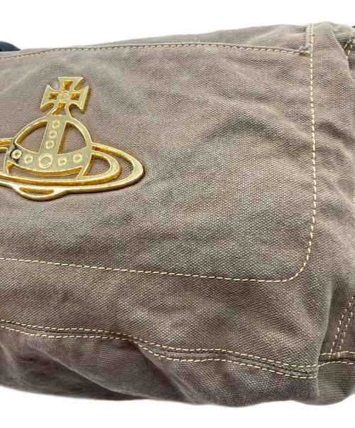Vivienne Westwood（ヴィヴィアンウエストウッド）Vivienne Westwood (ヴィヴィアンウエストウッド) キャンバスショルダーバッグ ブラウンの古着・服飾アイテム