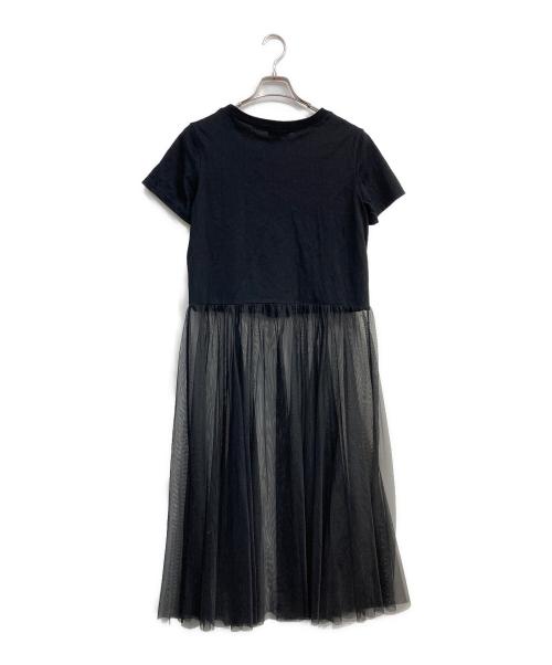 BLUE LABEL CRESTBRIDGE（ブルーレーベルクレストブリッジ）BLUE LABEL CRESTBRIDGE (ブルーレーベルクレストブリッジ) チュールワンピ＋チェックスカート ブラック サイズ:36の古着・服飾アイテム