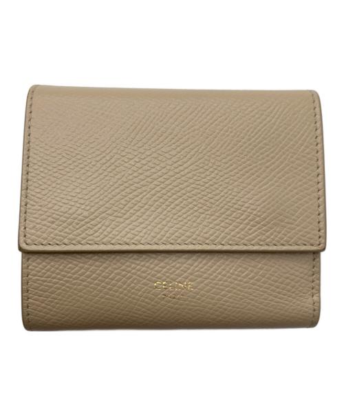 CELINE（セリーヌ）CELINE (セリーヌ) スモール トリフォールドウォレット ベージュの古着・服飾アイテム