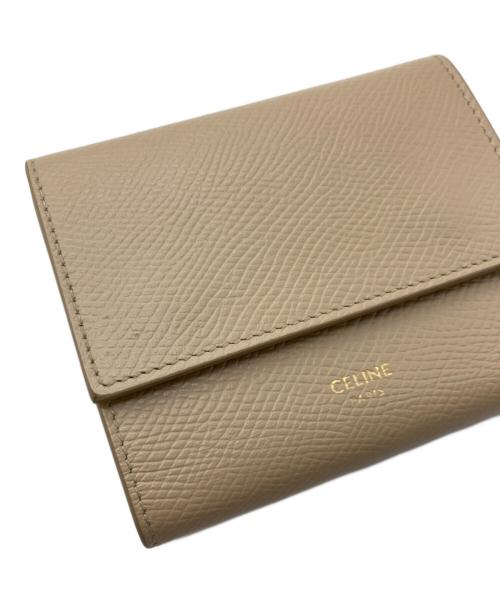 CELINE（セリーヌ）CELINE (セリーヌ) スモール トリフォールドウォレット ベージュの古着・服飾アイテム