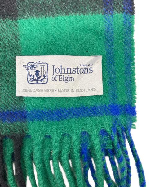 JOHNSTONS OF ELGIN（ジョンストンズ オブ エルガン）JOHNSTONS OF ELGIN (ジョンストンズ オブ エルガン) チェック大判マフラー ブルー×グリーンの古着・服飾アイテム