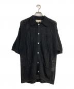 The Duffer of ST.Georgeザ ダファーオブセントジョージ）の古着「半袖メッシュカーディガン」｜ブラック