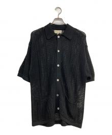 The Duffer of ST.George（ザ ダファーオブセントジョージ）の古着「半袖メッシュカーディガン」｜ブラック