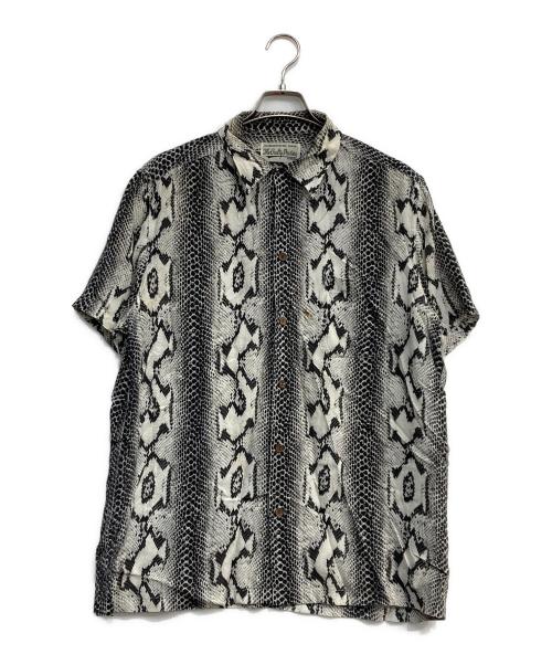WACKO MARIA（ワコマリア）WACKO MARIA (ワコマリア) パイソン柄 HAWAIIAN SHIRT S/S ブラック×ホワイト サイズ:Lの古着・服飾アイテム