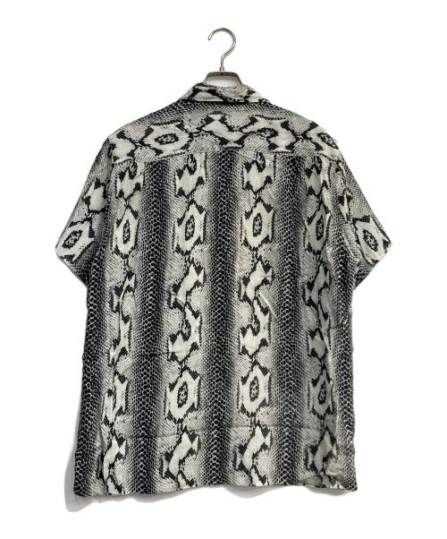 WACKO MARIA（ワコマリア）WACKO MARIA (ワコマリア) パイソン柄 HAWAIIAN SHIRT S/S ブラック×ホワイト サイズ:Lの古着・服飾アイテム