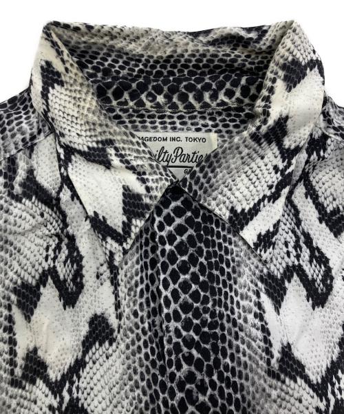 WACKO MARIA（ワコマリア）WACKO MARIA (ワコマリア) パイソン柄 HAWAIIAN SHIRT S/S ブラック×ホワイト サイズ:Lの古着・服飾アイテム